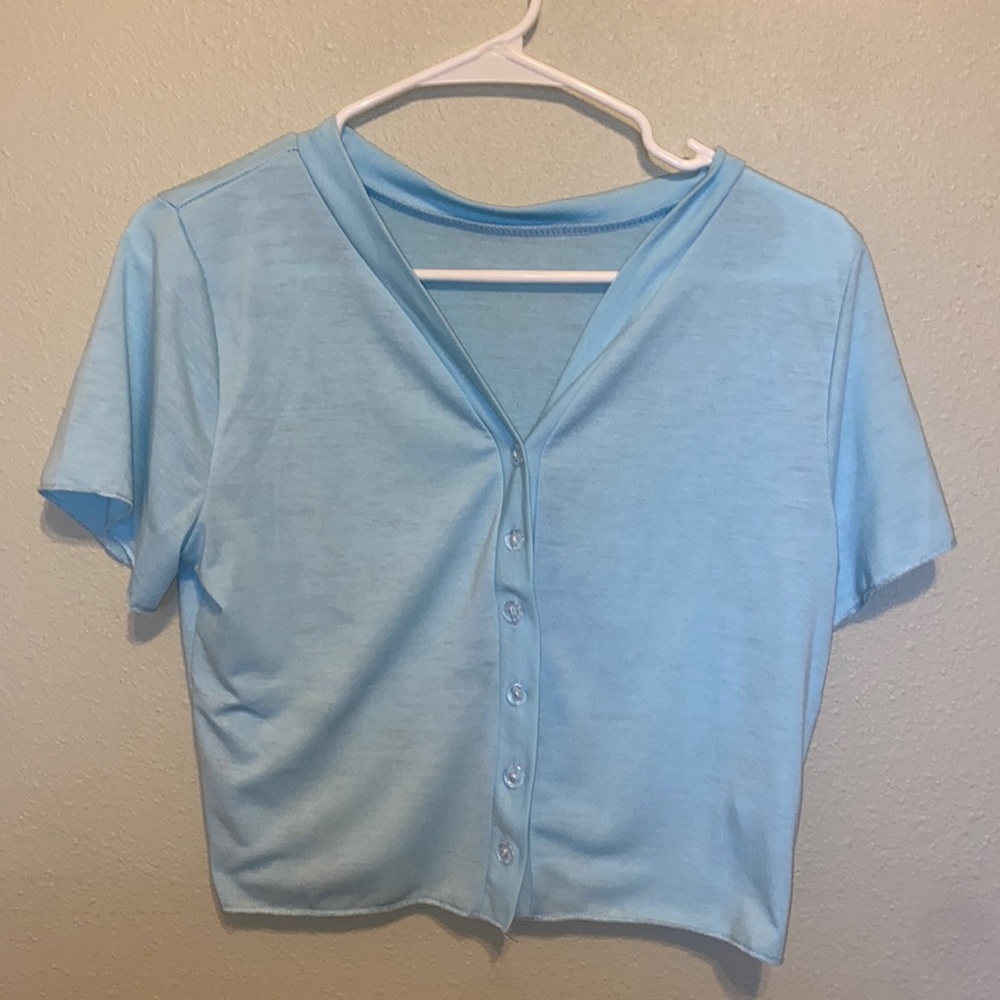 Light Blue Womens Medium Shein button up blouse